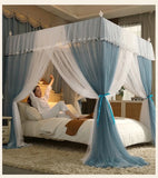 Triogift New Pirncess Lace Mosquito Net for Bed Square Romantic Curtain Bed Net Canopy Mosquito Tent Mesh