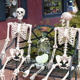 Triogift  Halloween Movable Skeleton Fake Human Skull Bones Holidays Party Home Bar Decorations Haunted House Horror Props Ornament Toys