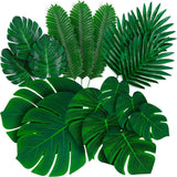 Triogift Artificial Tropical Palm Leaves Safari Jungle Decorations Hawaiian Luau Party Leaf Home Table Decor Wedding Birthday Fake Plants