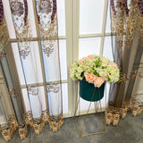 Triogift Europe Luxury Light Embroidery Floral Sheer Curtain for Living Room Voile Drape Villa Window Treatment Custom