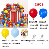 Triogift Circus Party Balloon Arch Kit Garland Red Blue Yellow Balloons Carnival Birthday Decorations Rainbow Confetti Ballon Baby Shower