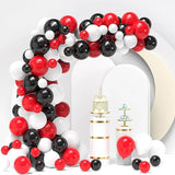 Triogift Birthday Party Balloons Garland White Black Red Balloon Arch Kit Kid Baby Shower Decor Wedding Anniversary Graduation Decoration