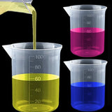 Triogift  1/2/3pcs Test Measuring Cups100ml  Plastic Lab Beaker Graduated Mug Beaker Kitchen Tools Laboratory Volumetric Measuring Cups