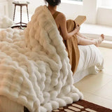 Triogift  Tuscan Imitation Fur Blanket for Winter Luxury Warmth Super Comfortable Blankets for Beds High-end Warm Winter Blanket for Sofa