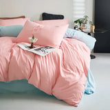 Triogift Reversible 1Duvet Cover+Bed Sheet+2Pcs Pillowcase Twin Full Queen 4Pcs Comfortable Soft Comforter cover