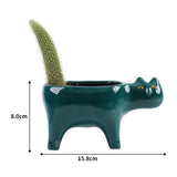 Triogift  Creative Succulent ceramic Flower Pot Vase Cute cat tail cactus flower pot vase Home Room decoration ins simple decoration