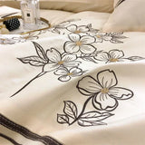 Triogift High End French Style Embroidered Pure Cotton Bedding Set Luxury 100s Long-staple Cotton Duvet Cover Set Queen Blanket Covers