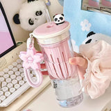 Triogift -  650ml Kawaii Sakura Water Bottle With Filter For Girls Women Tritan Sport Travel Ice Coffee Tea Juice Cups Gym Portable Bottle