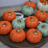 Triogift Halloween Pumpkin Ornaments, Festive Atmosphere, Scene Decoration, Orange, Black, White, Green Pumpkin Ornaments