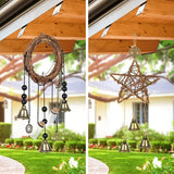 Triogift  2pcs Witch Bells Protection Door Hangers Witch Wind Chimes Wreath Handmade Hanging Witch Bells Wind Chimes for Home Door