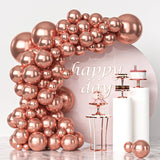 Triogift 114PCS Rose Gold Latex Balloon Birthday Wedding Single Party Decoration Rose Gold Latex Balloon Set