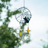 Triogift Creative Wind Chimes Halloween Decorations Gothic Bat Moon Star Hanging Ornament Window Wall Pendants Holiday Party Home Decors