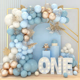 Triogift Blue Balloon Garland Arch Kit 1st Birthday Party Decoration Kids Baby Shower Boy Wedding Birthday Ballon Foil Latex Ballon