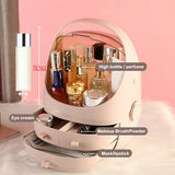 Triogift  Multifunctional Dustproof Cosmetics Storage Box Space Capsule Cosmetic Case Transparent Skincare Shelves Dust Belt Handle