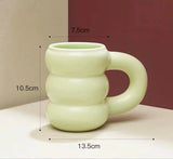 Triogift  -  Creative Water Cup Ceramic Mug Nordic Coffee Cups with Big Handrip Colored Ceramics Big Juice Mugs