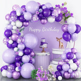 Triogift Purple Butterfly Balloon Garland Arch Kit Birthday Party Decoration Kids Wedding Birthday Girl Decor Baby Shower Latex Baloon