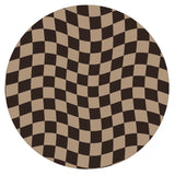 Triogift Irregular Checkerboard Bedroom Rug Round Simple Design Solid Color IG Fashion Living Room Carpet Polyester Cute Decoration Home