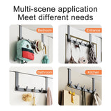 Triogift  Hooks Over The Door Bathroom Organizer Rack Durable Hanging Row Hook Holder Clothes Coat Hat Towels Hanger Storage 5/6/7 Hooks