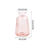 Triogift Decorative Flower Bottle Modern Mini Glass Vase for Flowers Transparent Bud Vase Designed for Living Room Decor Table Ornaments