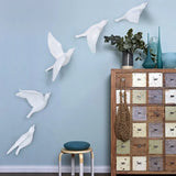 Triogift 5pcs 3D Pigeon Wall Hanging Wall Paste Creative Porch Sofa Background Wall Living Room Home Crafts Decoration