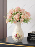 Triogift Ceramic Vase 3D Stereoscopic Dried Flowers Arrangement Wobble Plate Living Room Entrance Ornaments Home Decorations