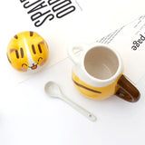 Triogift  -  1pc Cute Cat Ceramics Coffee Mug with Spoon Novelty Gift Drinkware Milk Tea Couple Cup Kitchenware Birthday Gift Home Decoration