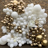 Triogift 20-30pcs 5/10/12inch Latex Balloons White Gold Balloon Birthday Party Wedding Baby Shower Globos Background Decoration Ballons