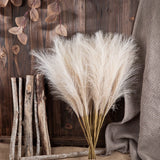 Triogift  49CM 1PC Fluffy Pampas Grass Boho Decor Flower Fake Plant Reed Simulated Wedding Party Christmas Home Decor Artificial Flower