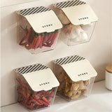 Triogift Wall Mounted Storage Box Kitchen Storage Basket Transparent Vegetable Storage Box Spice Organizer Wall Mounted Food Container