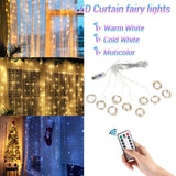 Triogift  Christmas Lights Curtain Garland Merry Christmas Decorations For Home Christmas Ornaments Xmas Gifts Navidad New Year Decor