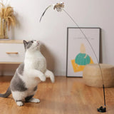 Triogift  Simulation Bird interactive Cat Toy Funny Feather Bird with Bell Cat Stick Toy for Kitten Playing Teaser Wand Toy Cat Supplies