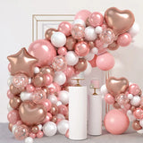 Triogift Pink Rose Gold Balloons Garland Arch Kit Birthday Party Decor Kids Wedding Birthday Party Supplies Baby Shower Decor Latex Balon