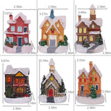 Triogift  Cabin Decoration Christmas Glowing Ornaments Resin LED Houses Christmas Kids Gifts Snowman Santa Claus Microlandscape Ornament