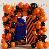 Triogift Orange and Black Latex Balloon Arch Kit, Used for Decorating Birthday Parties, Halloween, Holiday Celebrations, Anniversaries