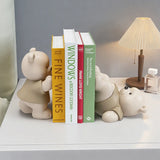 Triogift Bear Book End Figurine Cream Style Cute Little Decorations Living Room Hallway Wine Cabinet  Bookcase Home Decor Birthday Gift