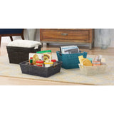 Triogift Storage Tote Baskets - Set of 3  Berry Blue Organizer   Containers   Box