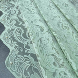 Triogift Green Double Layer Lace Sheer Curtain for Living Room Partition Drape Window Porch Sliding Door Study Blinds