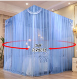 Triogift European princess air bed curtain,double layer tassels shading bed curtain mosquito net new type no support thickened mosquito