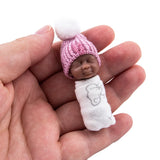 Triogift  Simulation Baby Newborn Pvc Ornament Handle Toy  Finger Doll Real Clothes Random