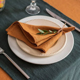 Triogift 100% Linen Napkins Restaurant Wedding Dinner Solid Color Cloth Pure Linen Classical Custom High Quality Home Table Napkin