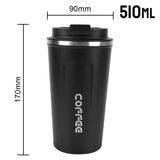 Triogift  -  1pc 380ml 510ml Coffee Mug for Tea Water Coffee Car Thermos Cup Leak_Proof Travel Thermo Cup Double Stainless Steel Thermo Cafe