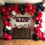 Triogift Birthday Party Balloons Garland White Black Red Balloon Arch Kit Kid Baby Shower Decor Wedding Anniversary Graduation Decoration