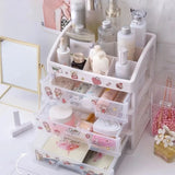 Triogift 1PC Simple And Transparent Drawer Storage Box Cosmetics Arrangement Student Dormitory Desktop Shelf Send Stickers