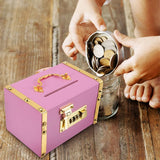 Triogift Money Box Lock Desktop Ornament Wood Decor Unbreakable Jar Saving Pot Bank Lovely Coin Girl Piggy Banks Kids