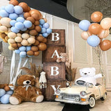 Triogift 10/20/30pcs Navy Blue Balloons Skin Brown White Sand Latex Balloon Baby Shower Decor Birthday Party Wedding Decoration Supplies