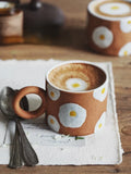 Triogift  -  Ins Style Cartoon Japanese Mug Hand Painted Poached Egg Ceramic Cup Home Office Breakfast Mugs Tea Water Milk Coffee Cup