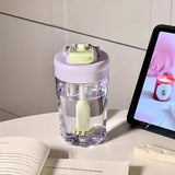 Triogift  500/700ml Cute Water Bottle Sport Tumbler For Girls Kids Plastic Aesthetic Ice Hot Coffee Tea Juice Cup School Drinking Bottle