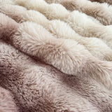 Triogift  Super soft Rabbit Fur Blanket double-sided Bubble Fleece bed cover thicken blankets for winter sofa cover Bedspread on the bed