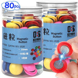 Triogift  80/6PCS Colorful Round Magnets Whiteboard Magnetic Particle Patch Fridge Magnetic Buckle for Office School DIY Crafts Supplies