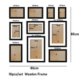 Triogift Wood Family Photo Frame Wall Gallery Kit With Mat Picture Frame For Wall With Plexiglass Classic Wooden Frame For Wall Hanging